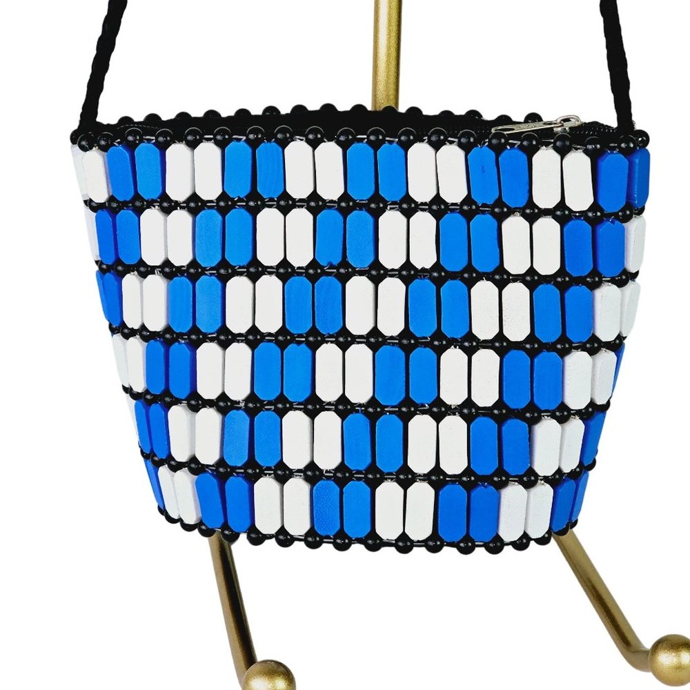 Joa Wooden Octagon and Bead Tile Mini Bags Crossbody Bag - Picture 4 of 8